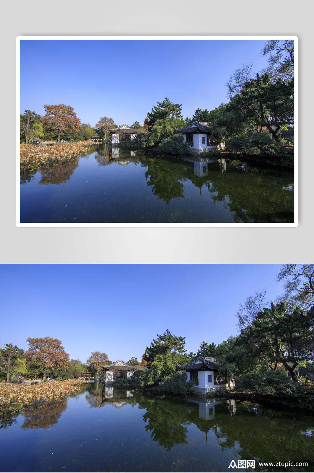 中国元素古建筑山水高清图片