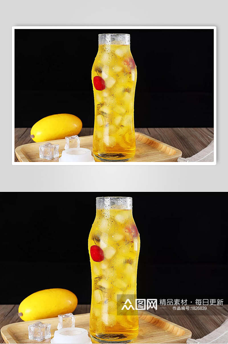 冰镇芒果果汁饮料图片素材