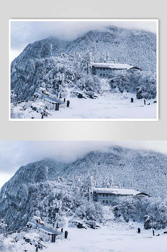 峨眉山雪景高清摄影图片