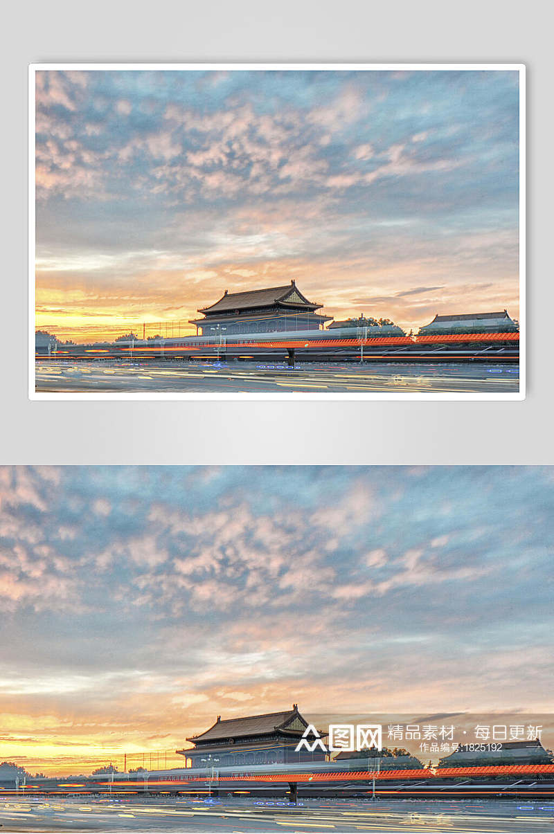 地产风北京天安门夕阳风光建筑摄影图片素材