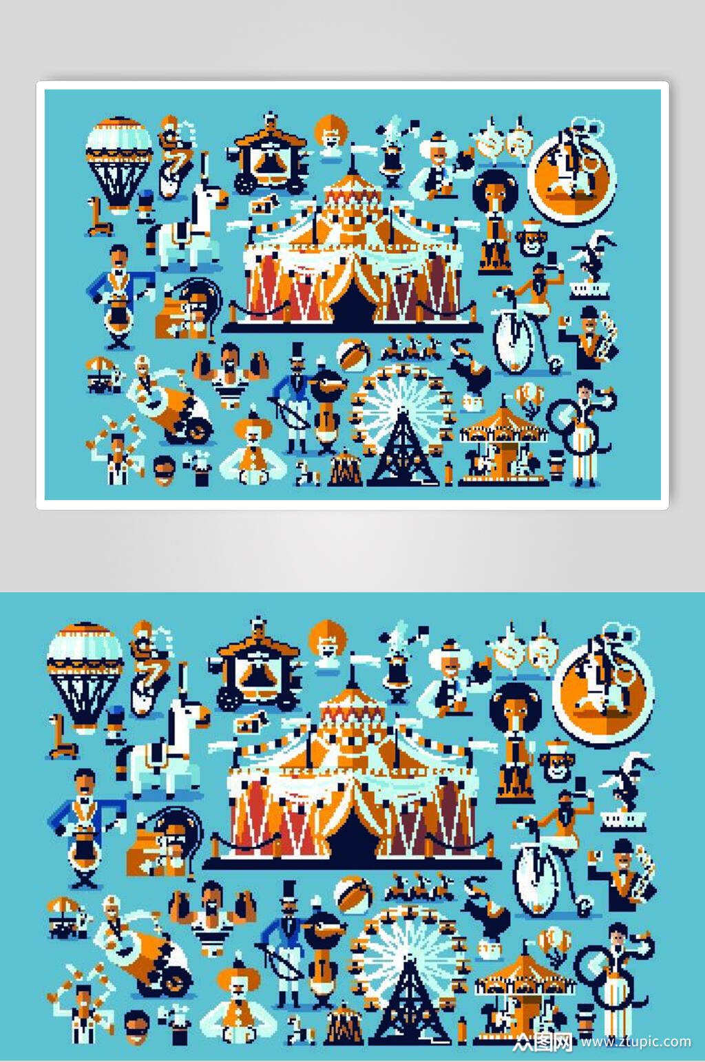 表演马戏团帐篷矢量元素素材