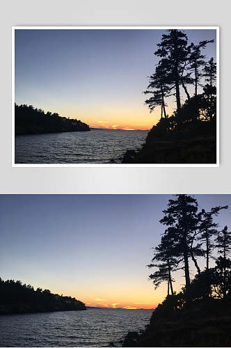 夜景湖泊湖面摄影素材图片