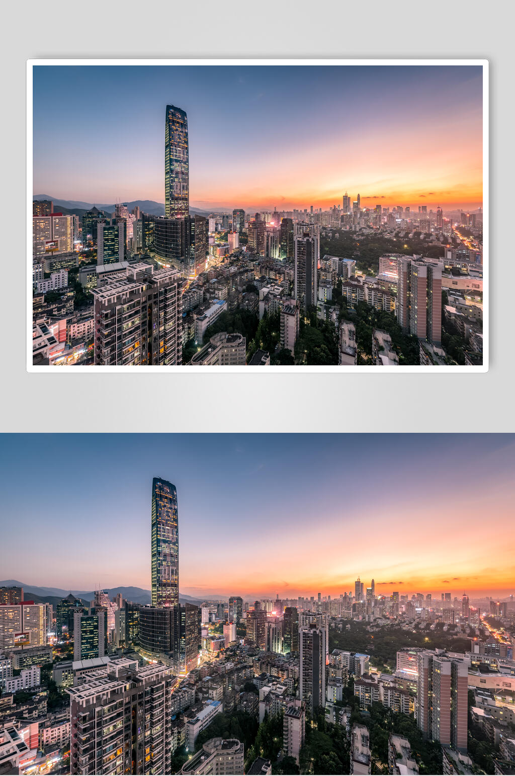 京基一百大厦深圳夜景高清图片素材