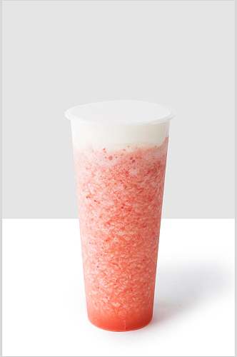 草莓冰沙奶茶水果茶摄影图片