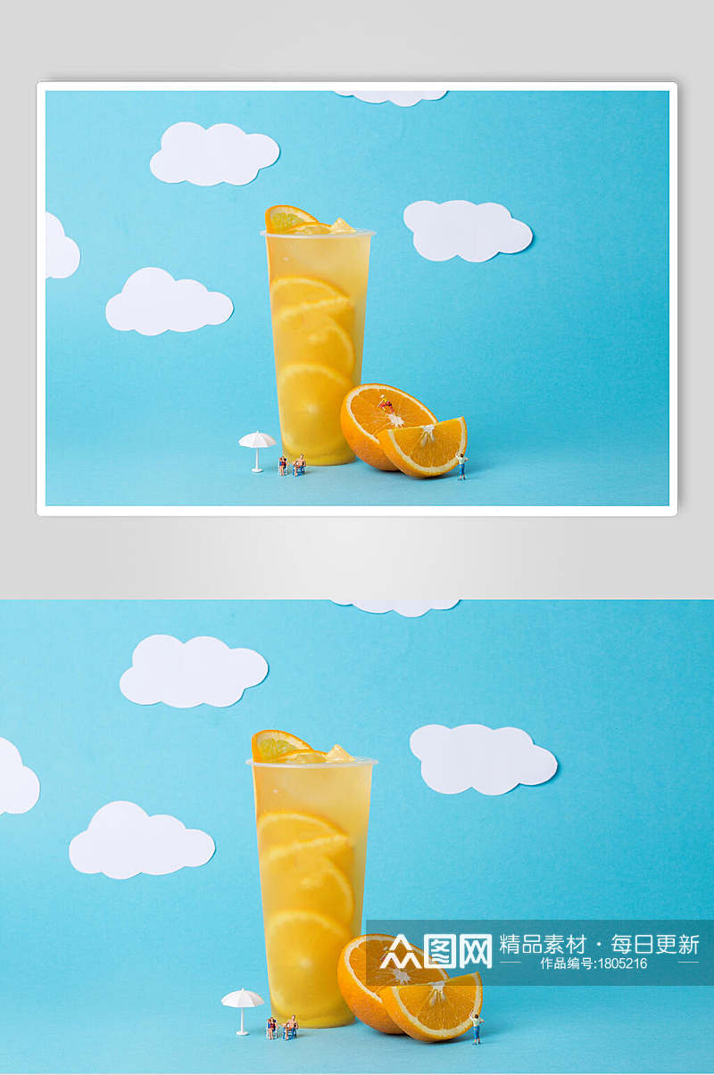 夏季鲜橙果茶高清图片素材