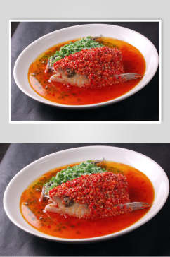蒸菜双椒鱼头高清图片