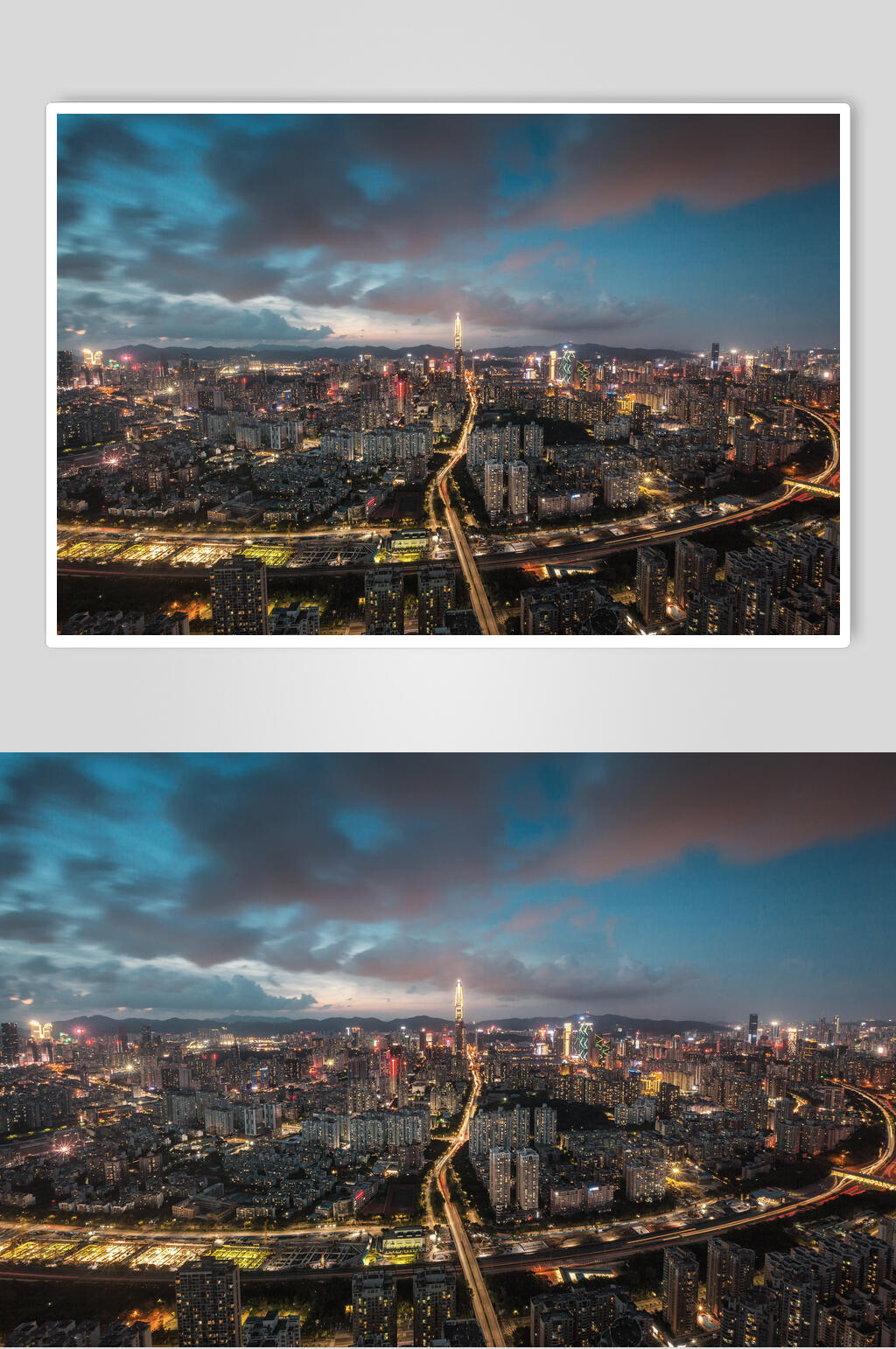 深圳夜景全景摄影图片素材