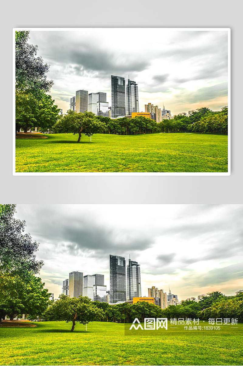 简约城市建筑绿化单色调背景图高清图片素材