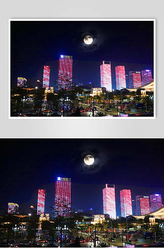 深圳灯光秀夜景摄影图片