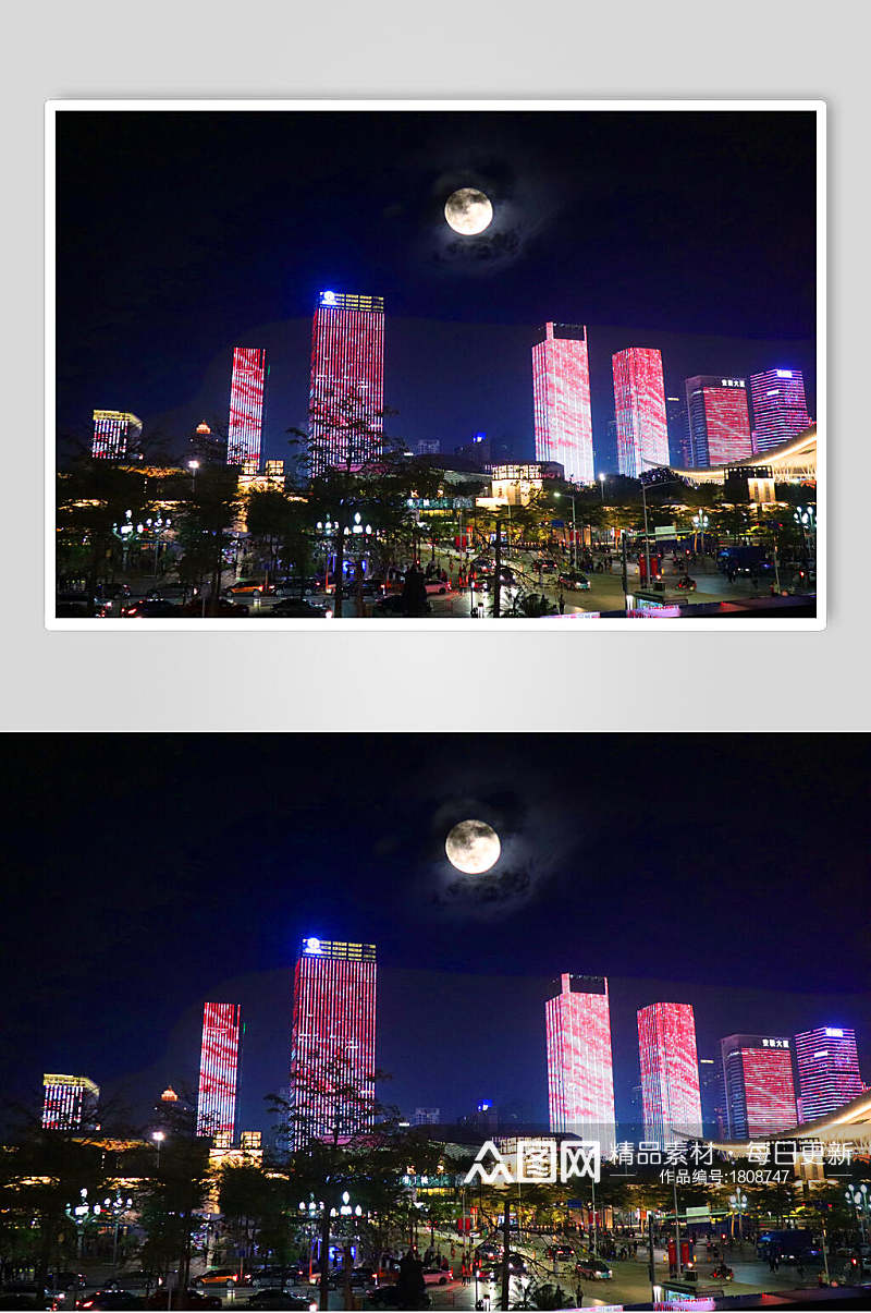 深圳灯光秀夜景摄影图片素材
