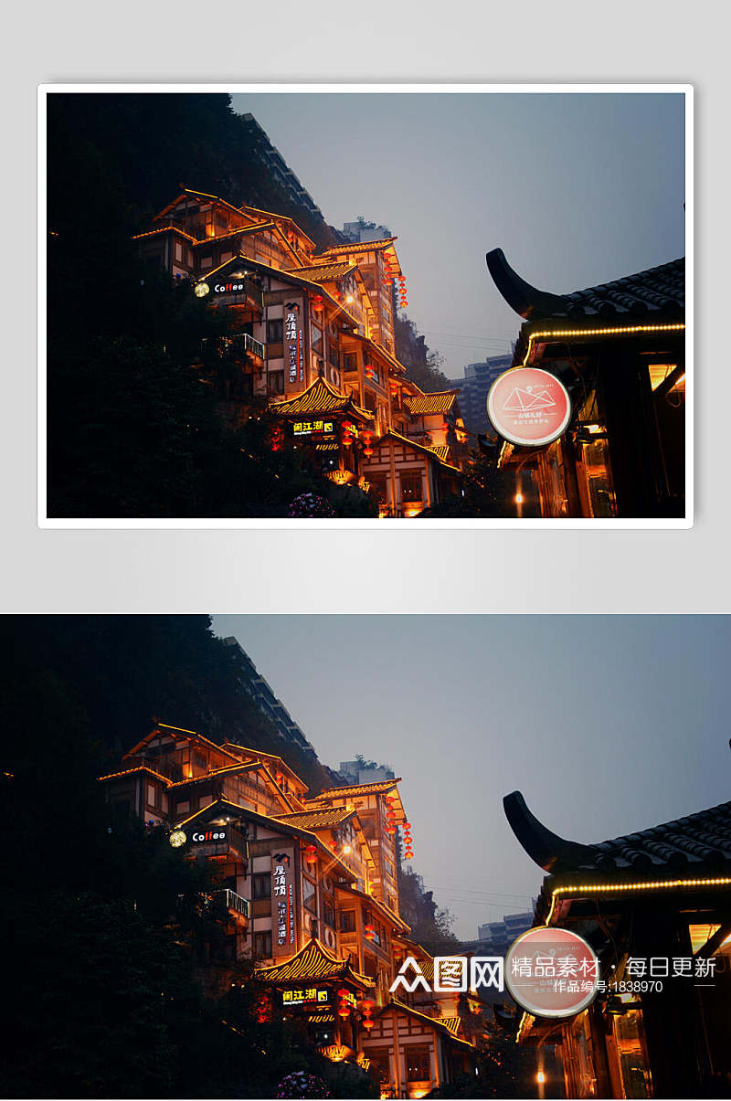 重庆城洪崖洞建筑市图片素材
