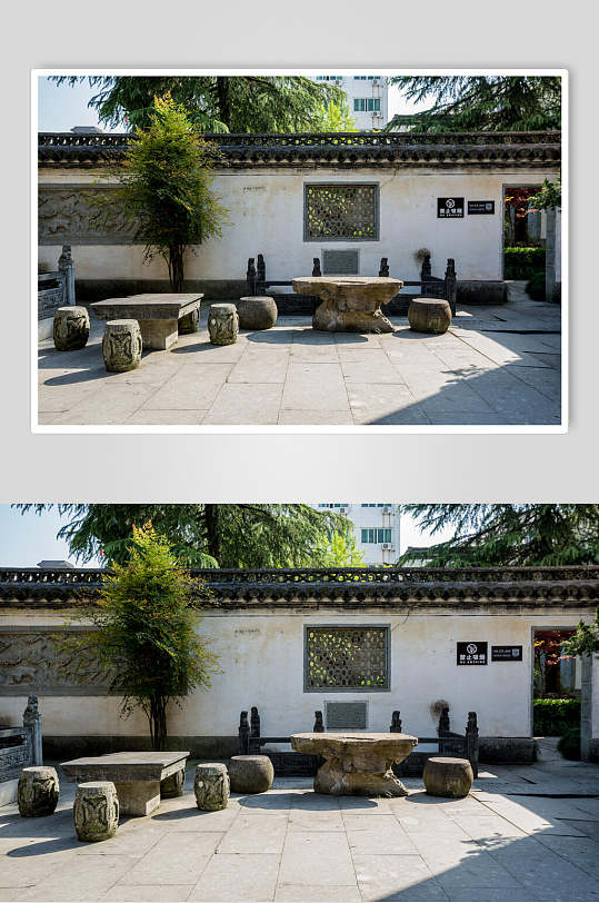 安徽古建筑花园布局高清图片 摄影图