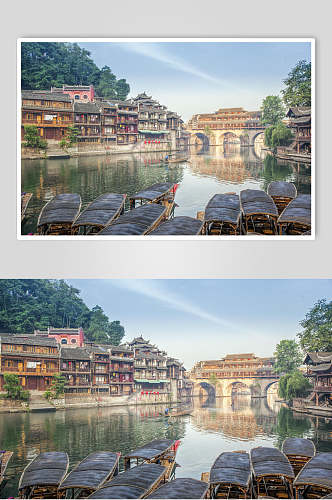 凤凰古城山水摄影背景图片