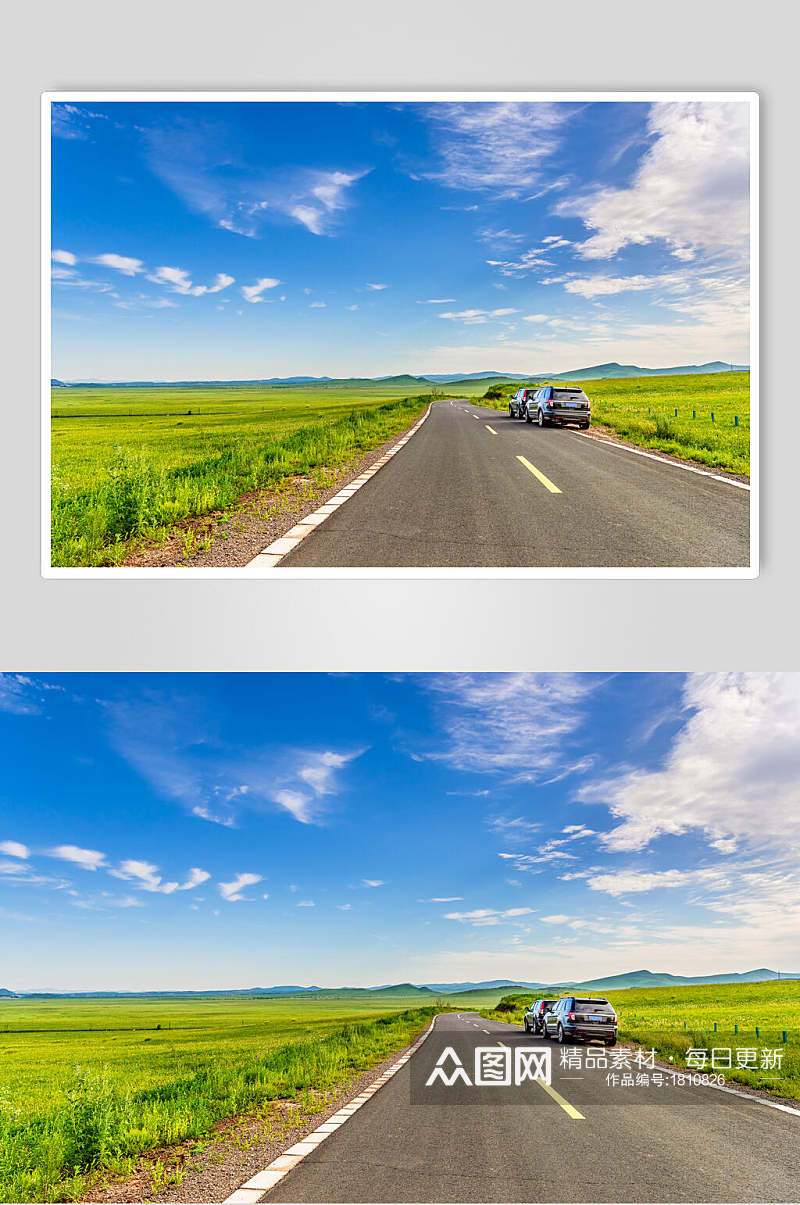 乌兰布统公路风景高清图片素材