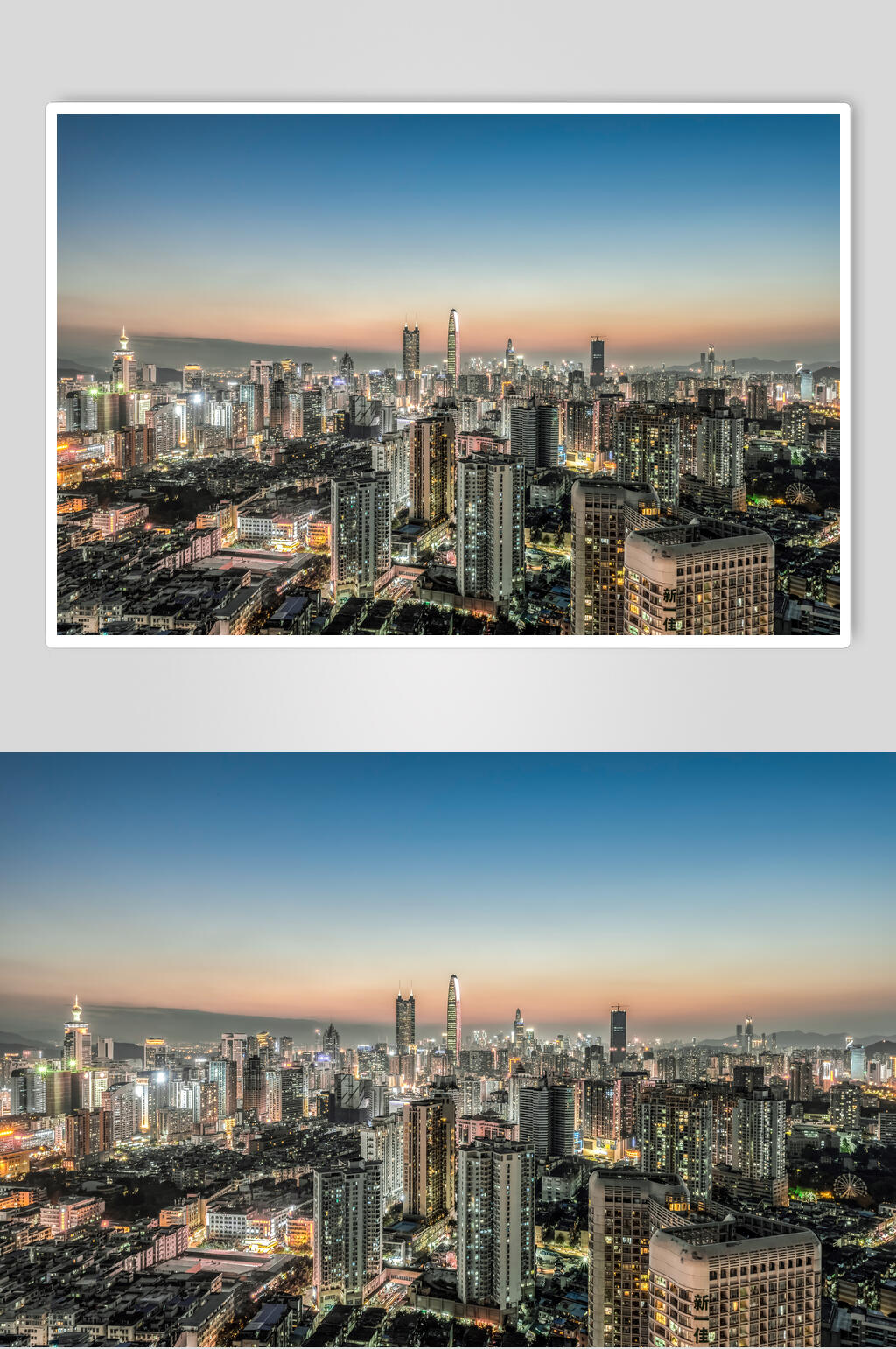 深圳城市夜景俯瞰高清图片素材