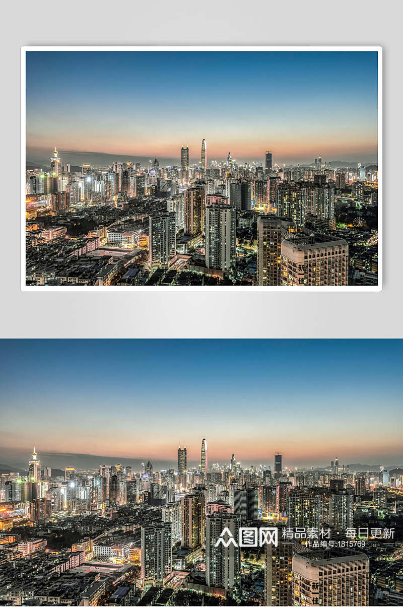 深圳城市夜景俯瞰高清图片素材