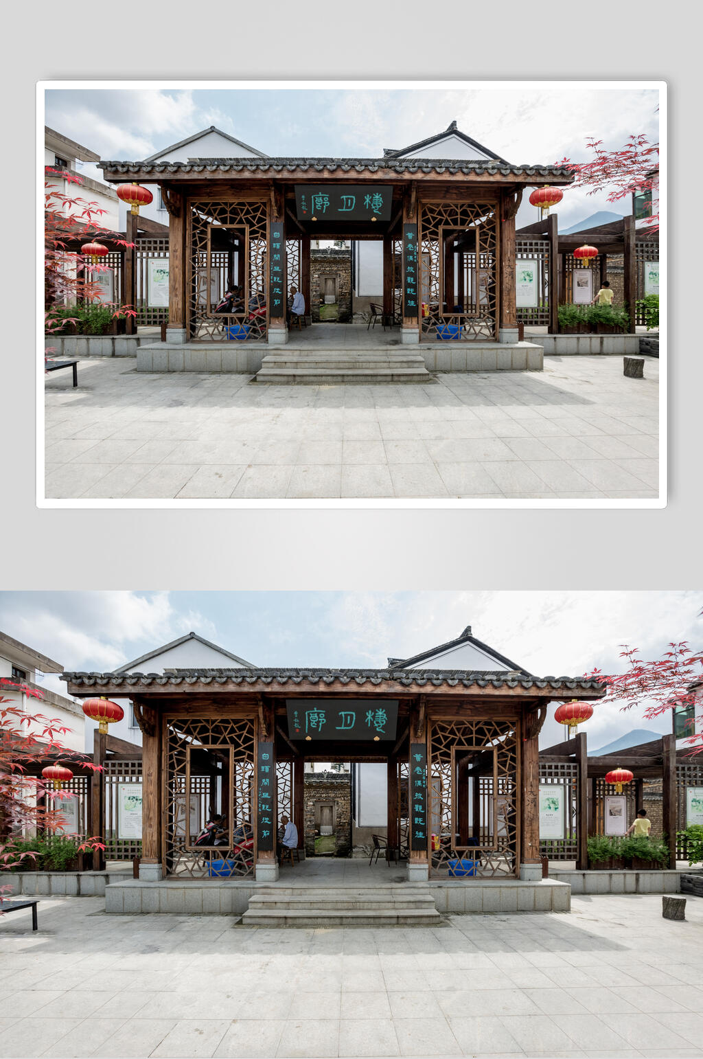 龙门古镇楼月廊高清图片素材