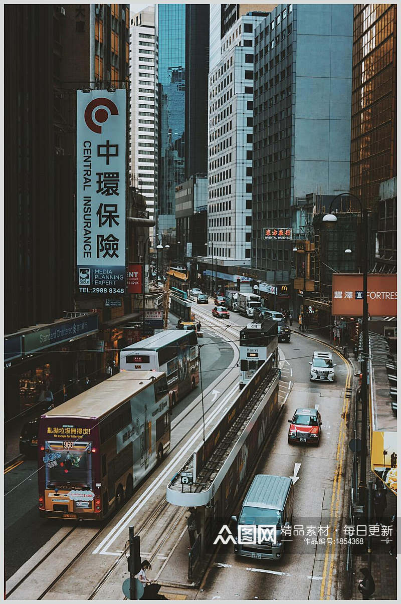 香港风景俯拍道路图片素材