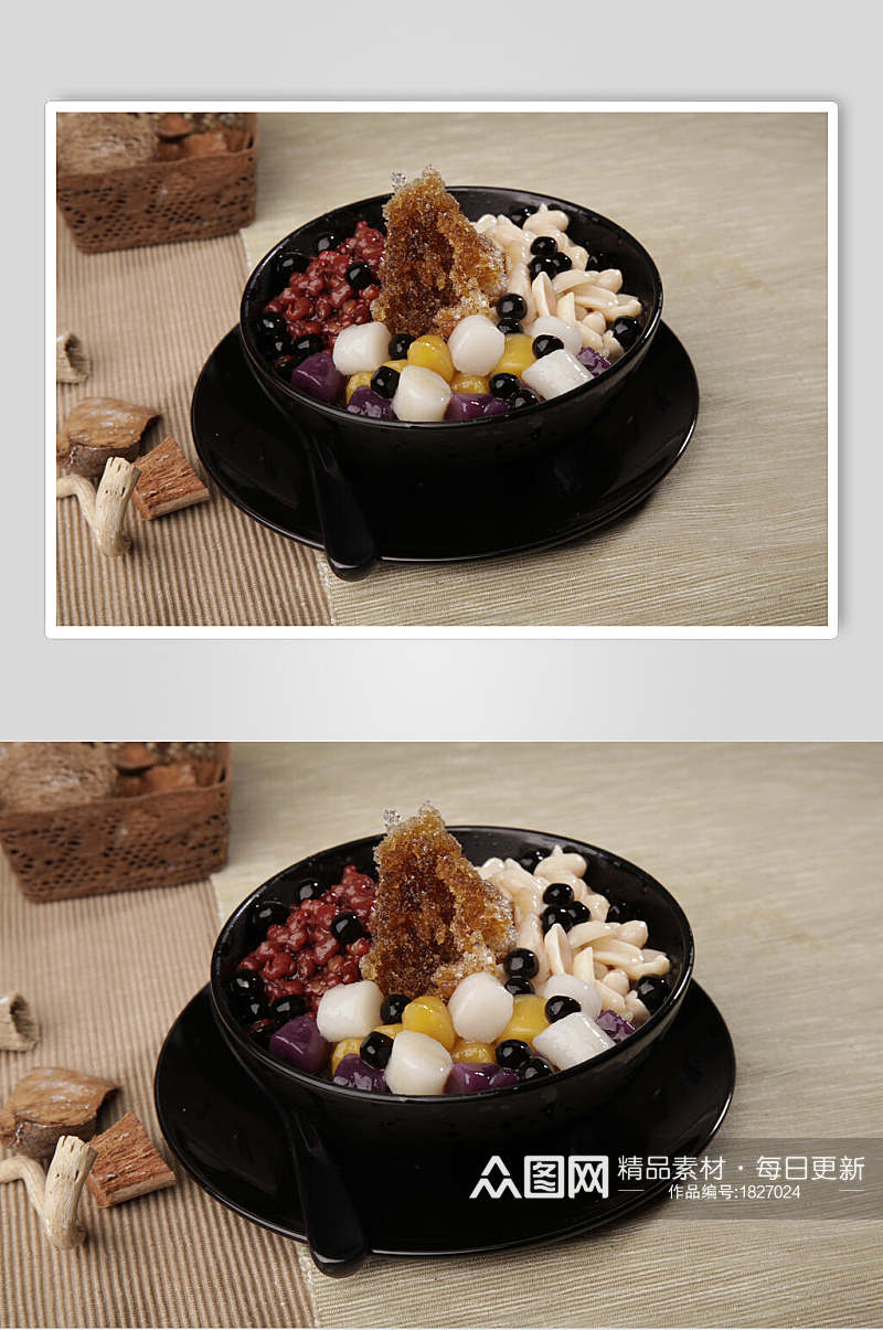 红豆花生椰奶芋圆甜品图片素材