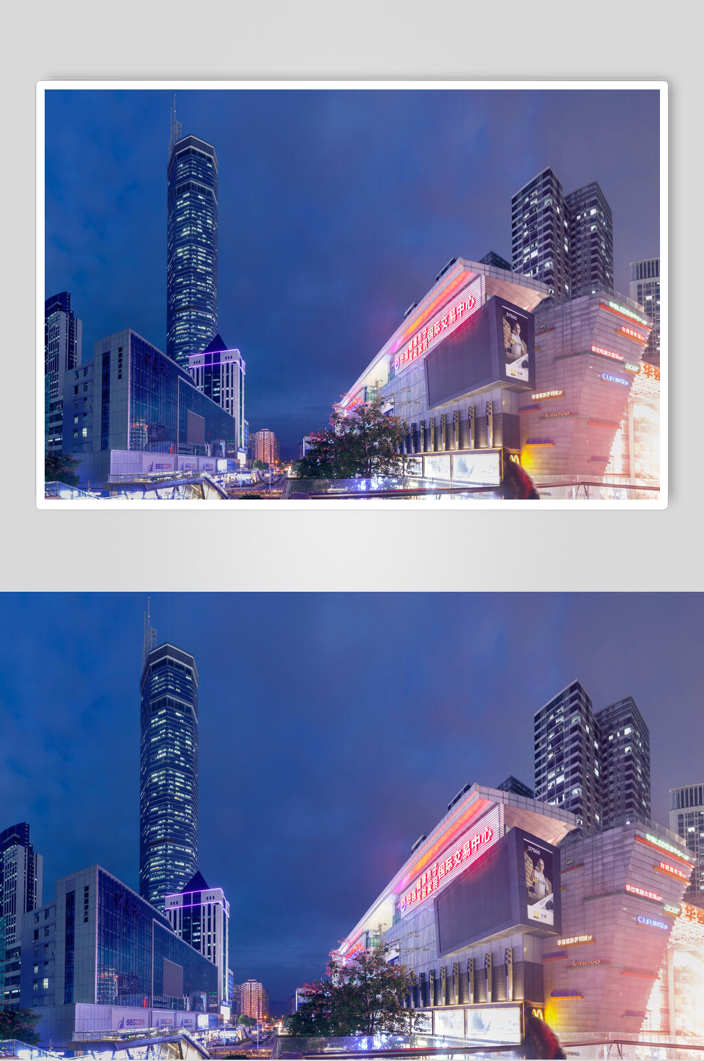 深圳华强北夜景图片素材