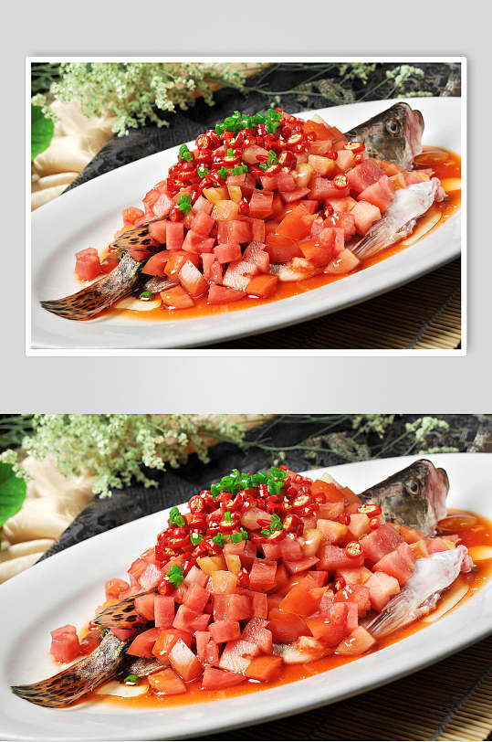番茄蒸桂鱼高清图片