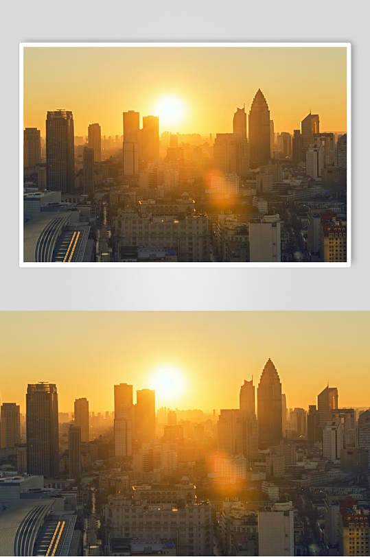 日出天津城市风光风景摄影图