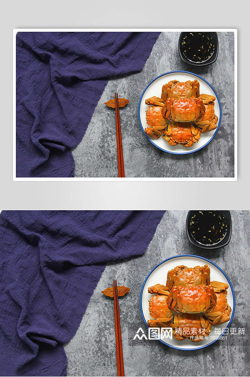 韩式料理海鲜螃蟹大闸蟹图片素材