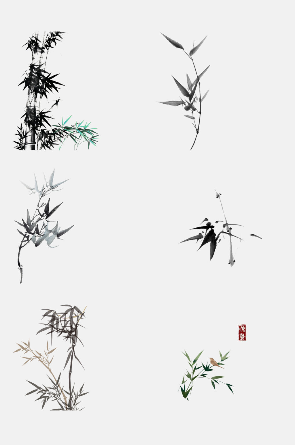 中国风水墨竹子图片元素素材素材