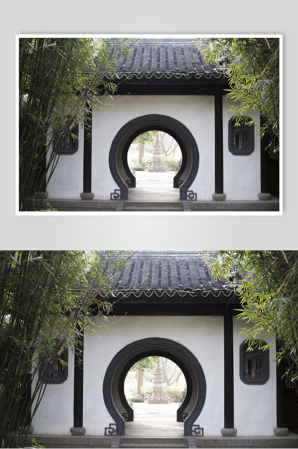 中国元素古建筑庭院特写图片素材