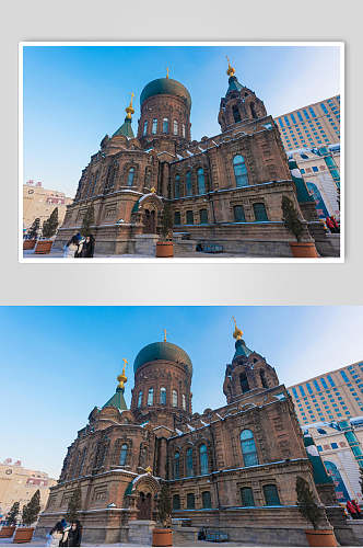 哈尔滨圣索菲亚教堂特写图片