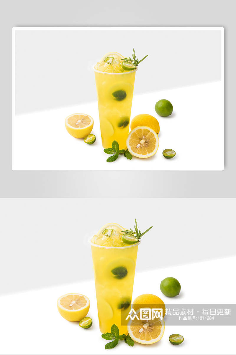 营养健康柠檬奶茶水果茶图片素材