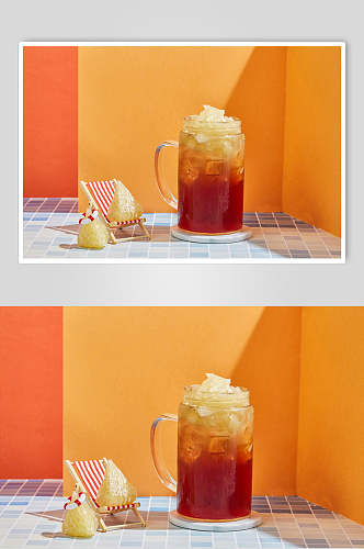柚子冰红茶奶茶高清图片