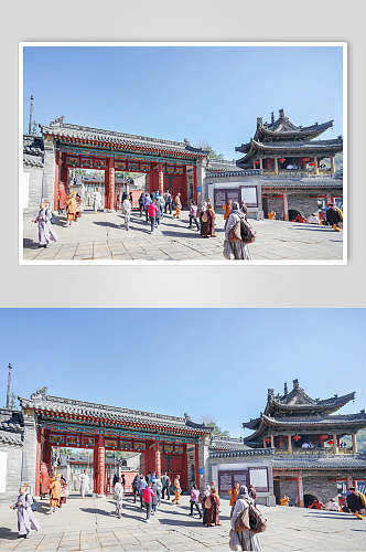 五台山寺庙建筑群高清图片