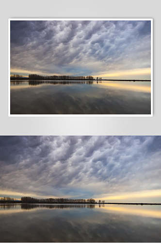 夜景湖泊湖面摄影素材图片