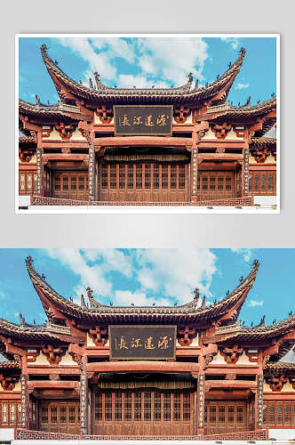 中国风古建筑景观摄影背景元素素材图片