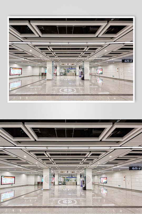 南宁地铁站空无一人的内景高清图片