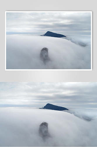 仙境云山云海摄影插画背景元素图片