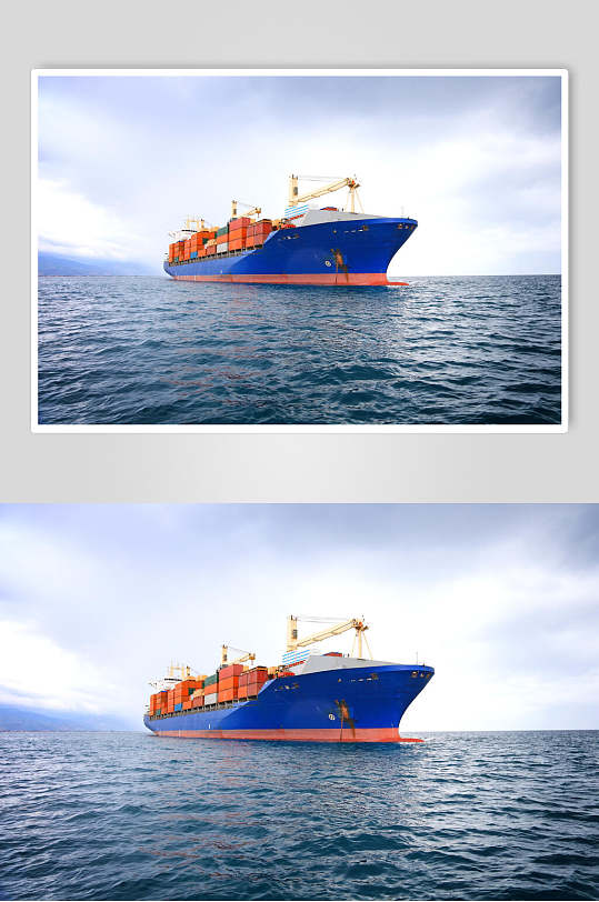 货船轮船航运作业图片