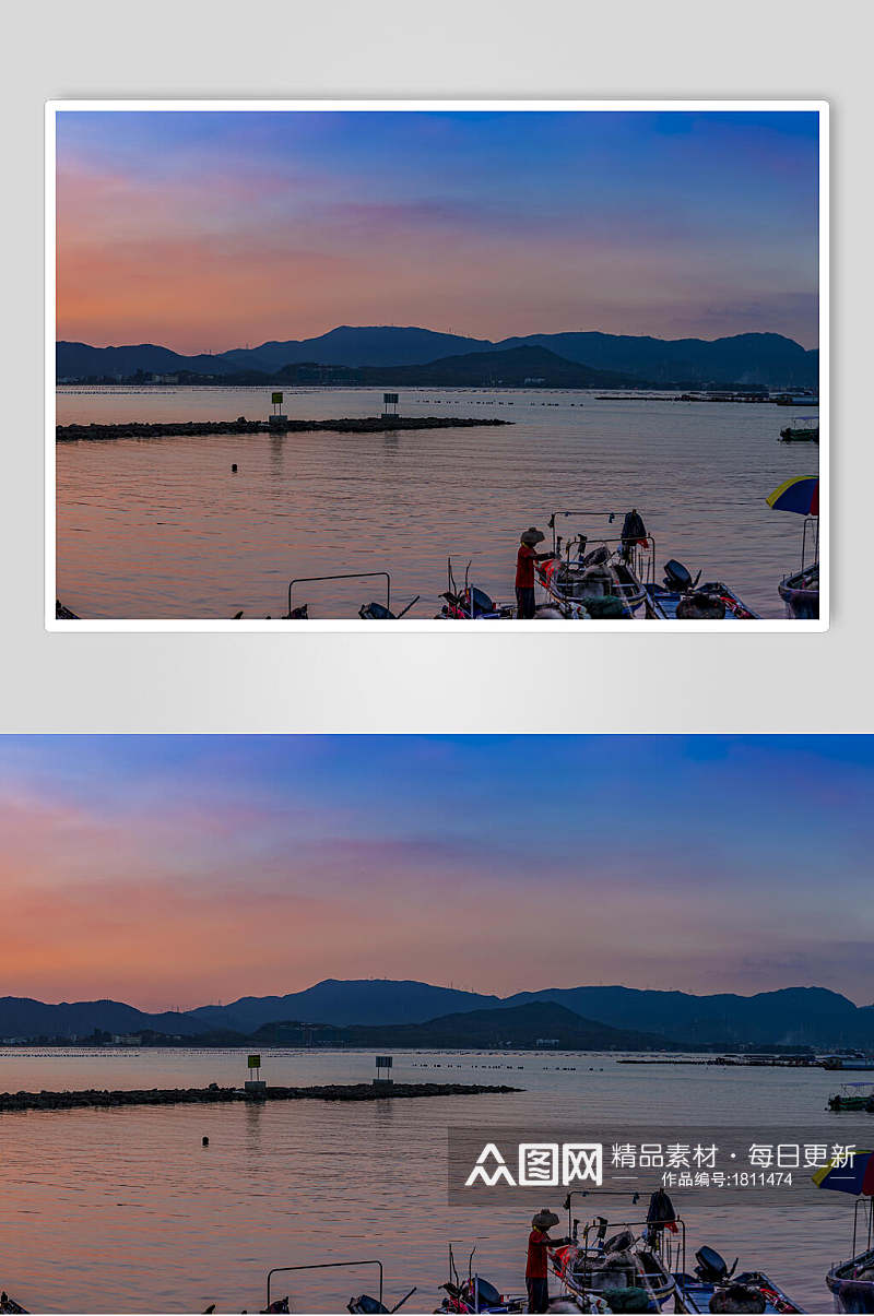 夕阳红的东渔南澳门高清图片素材
