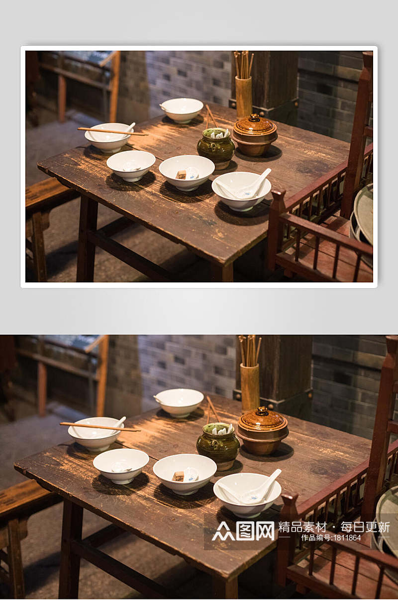 老上海影视场景餐桌高清图片素材