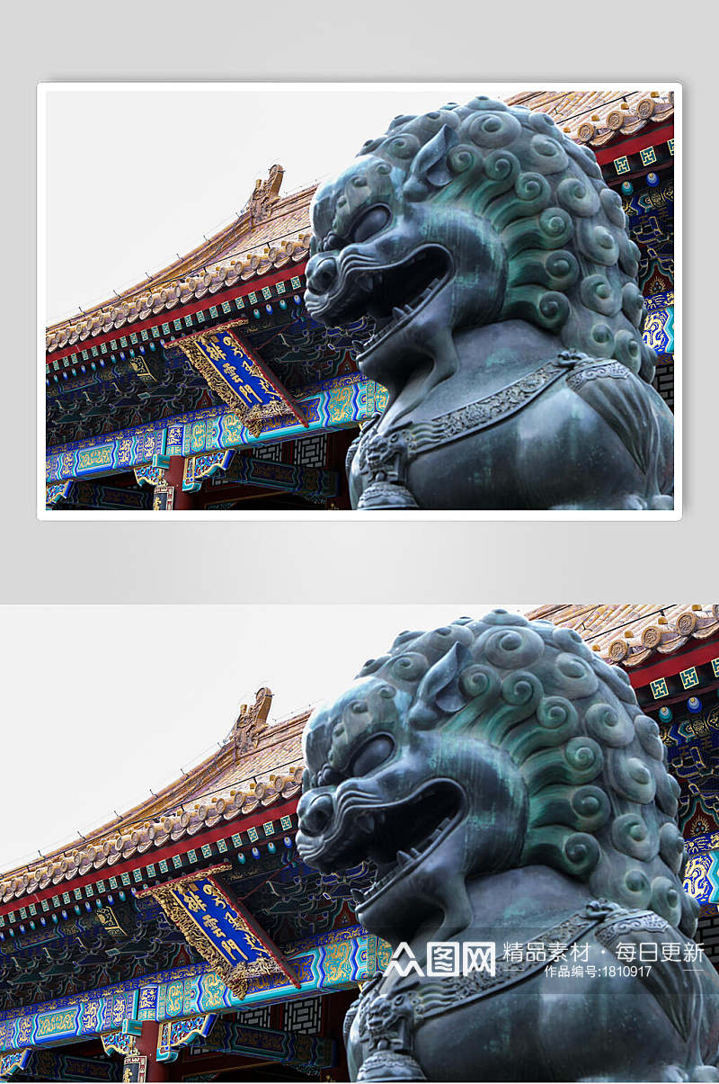 北京风光建筑石狮子特写图片素材
