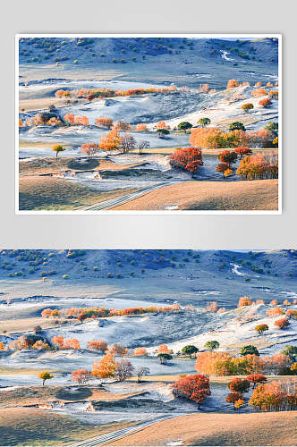 乌兰布统风景雪景图片