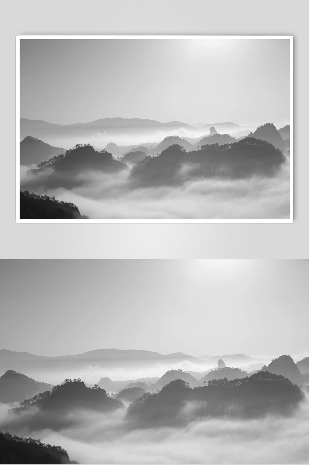 灰色云山云海摄影图片素材