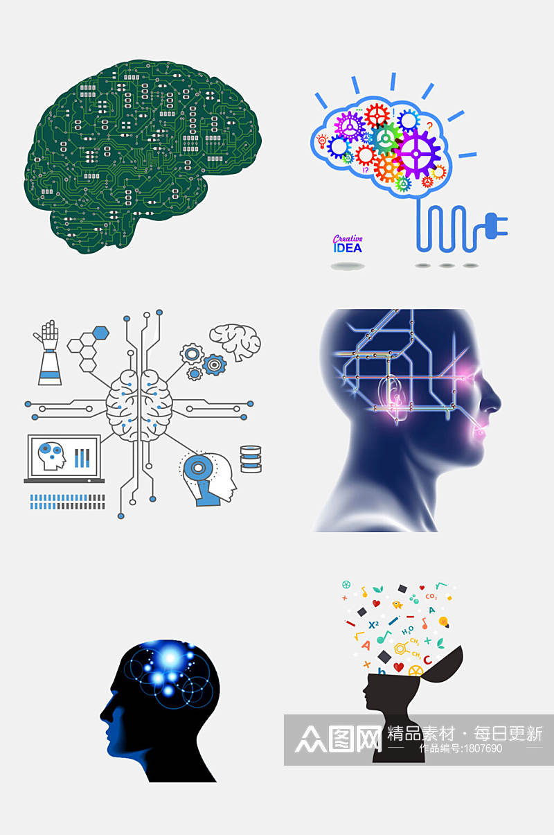 科技创意创新脑图免抠元素素材素材