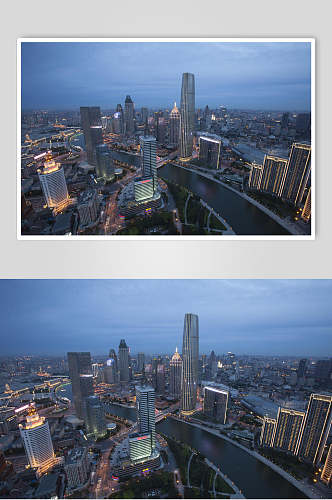 天津城市风光俯拍高清图片