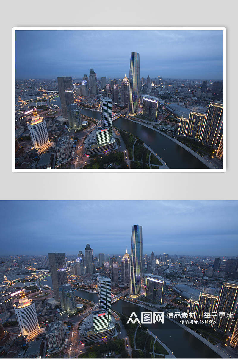 天津城市风光俯拍高清图片素材