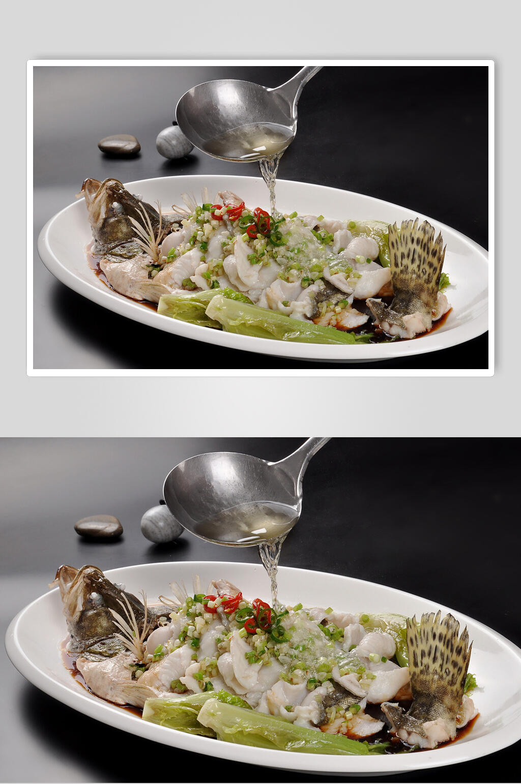 葱油淋桂花鱼高清图片素材