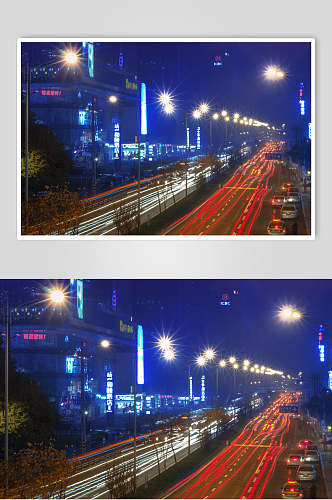 夜景交通摄影图片