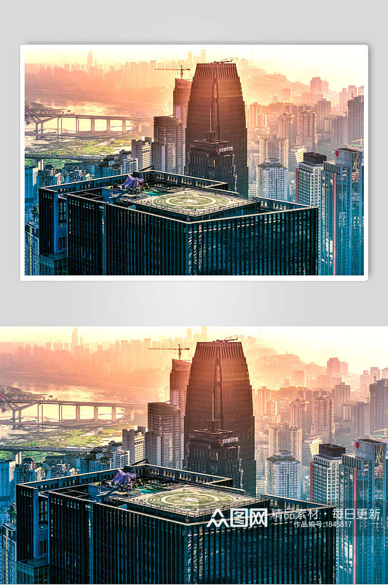 重庆城市朝阳图片素材