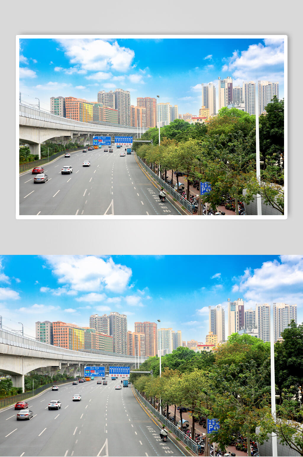 深圳公路上的车城市立交桥高清图片素材